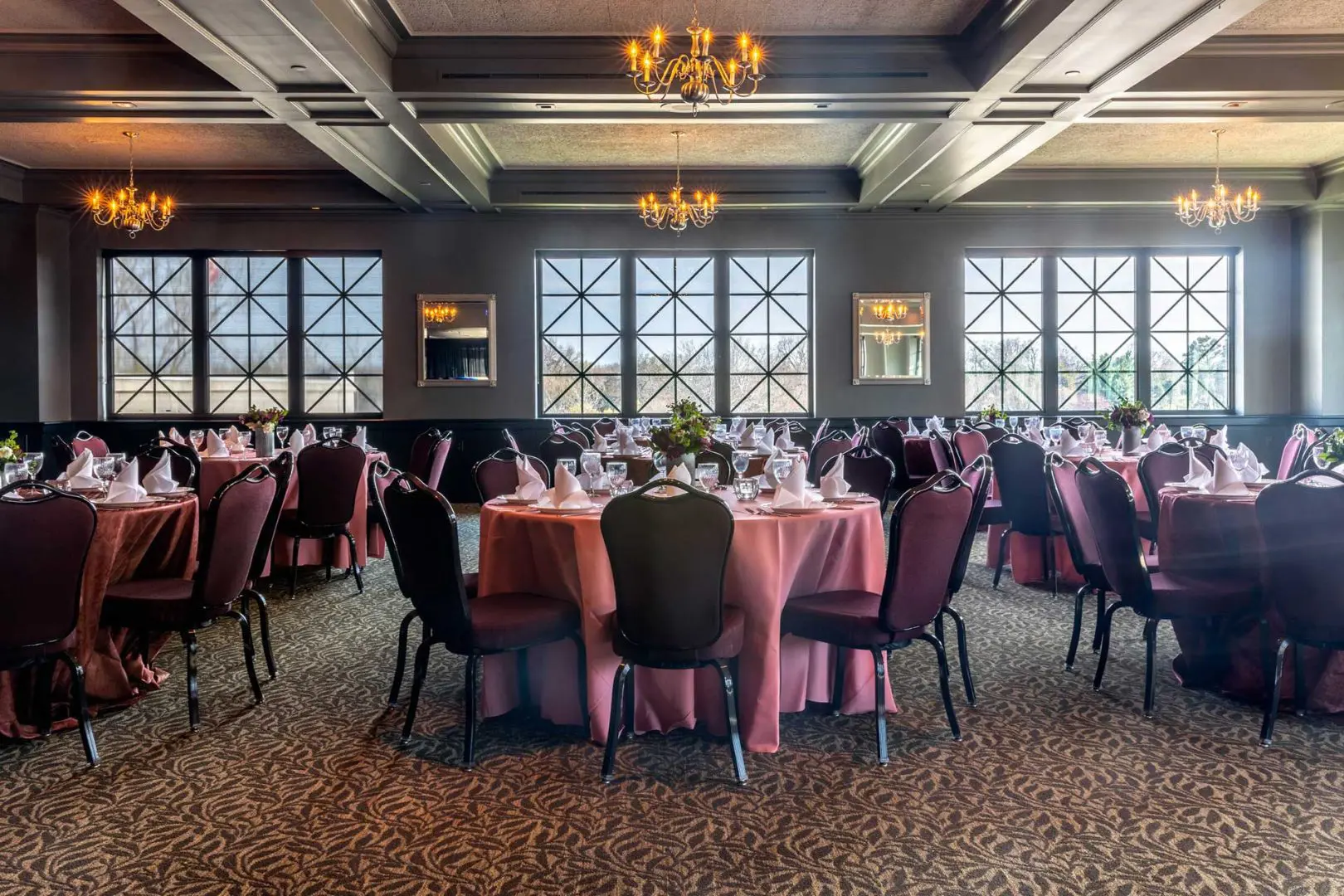 Tables set up for weddings