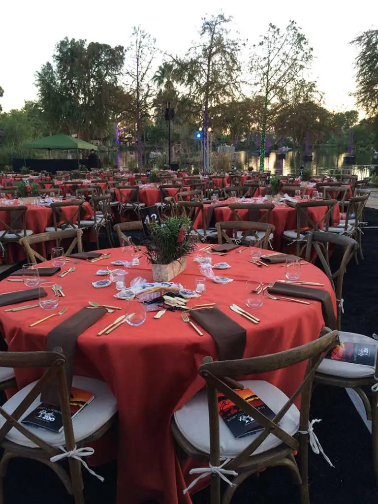 Outdoor seated wedding tables