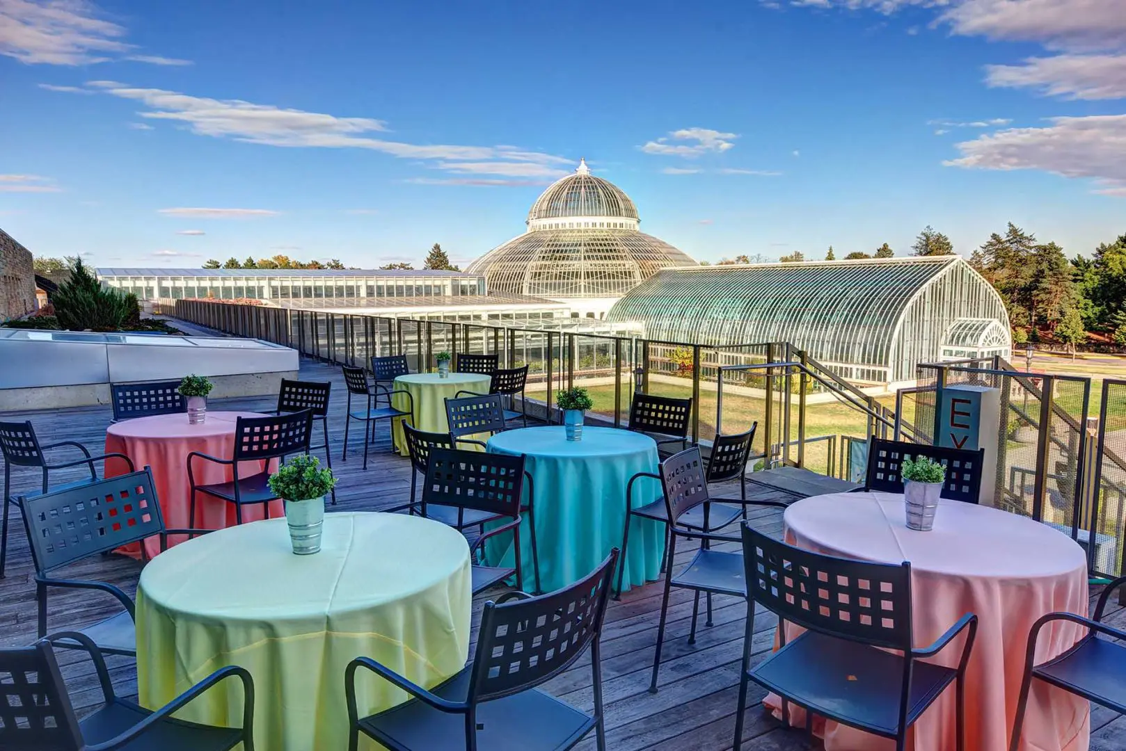 Tables overlooking conservatory