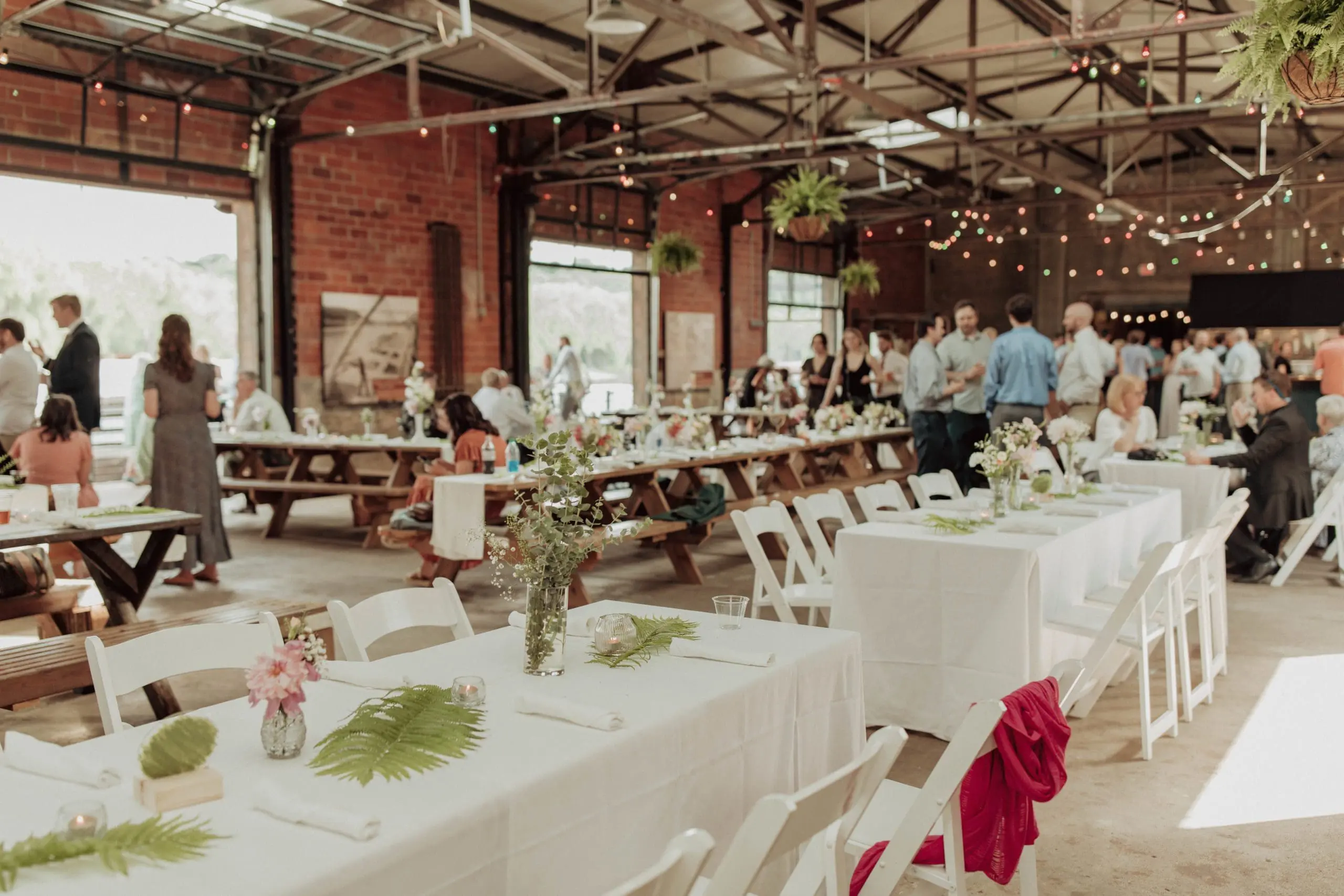 Interior view of City House decorated for an event