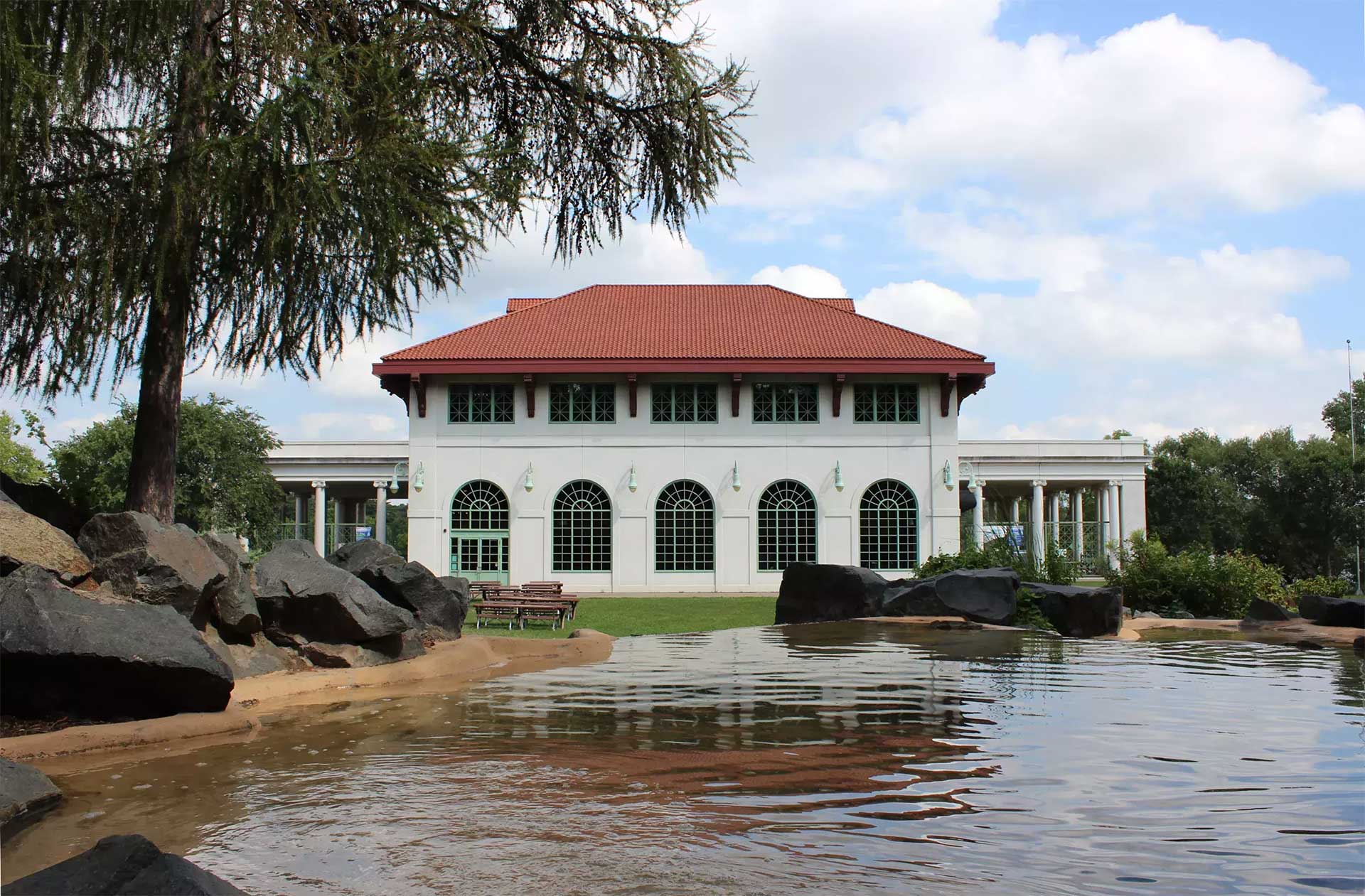 View of Como Lakeside Pavilion from water