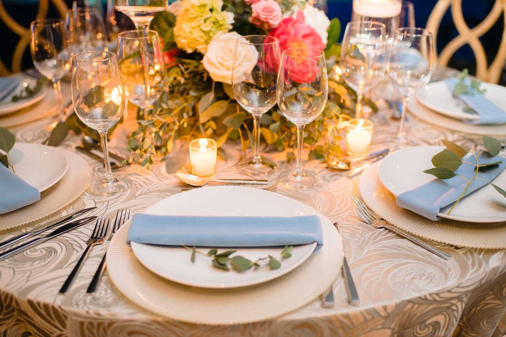 Close of decorated table for wedding